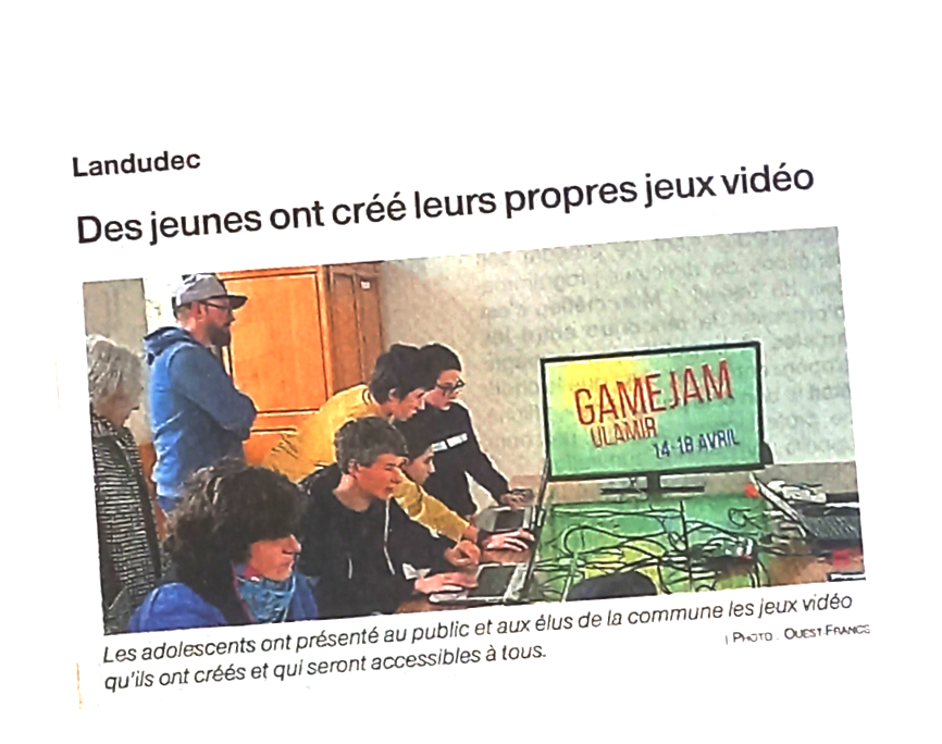 article du journal Ouest France du 22 avril 2025, intitulé «Des jeunes ont créé leurs propres jeux vidéos»