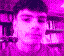 portrait réalisé à la gameboy camera